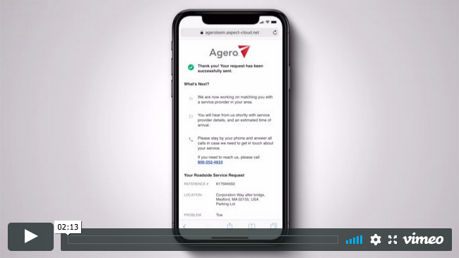Agero's Request a Tow thru our Visual Interactive Voice Response App