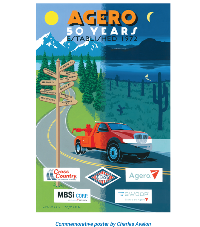 Commerative Poster Agero 50 Years 1972 - Commissoned by the Wolks